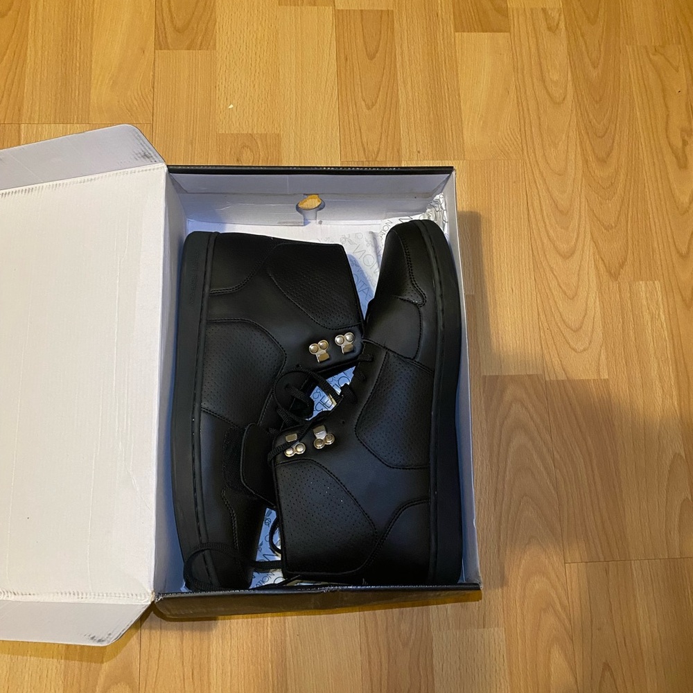 Brand New Black High-Top Sneakers with Stud Accents